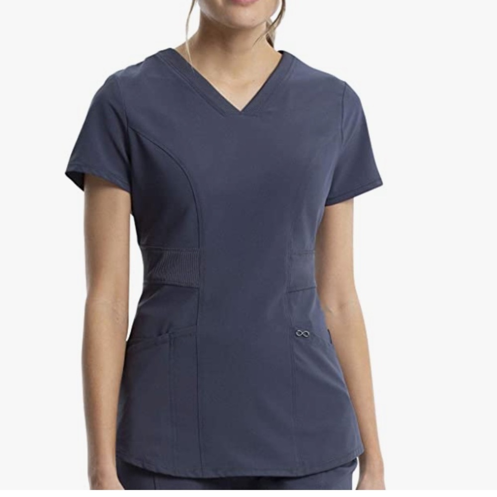 CHEROKEE Infinity Scrub Top - Pewter